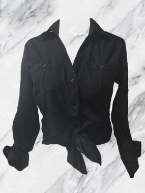 Magazine Black Button-Down Shirt